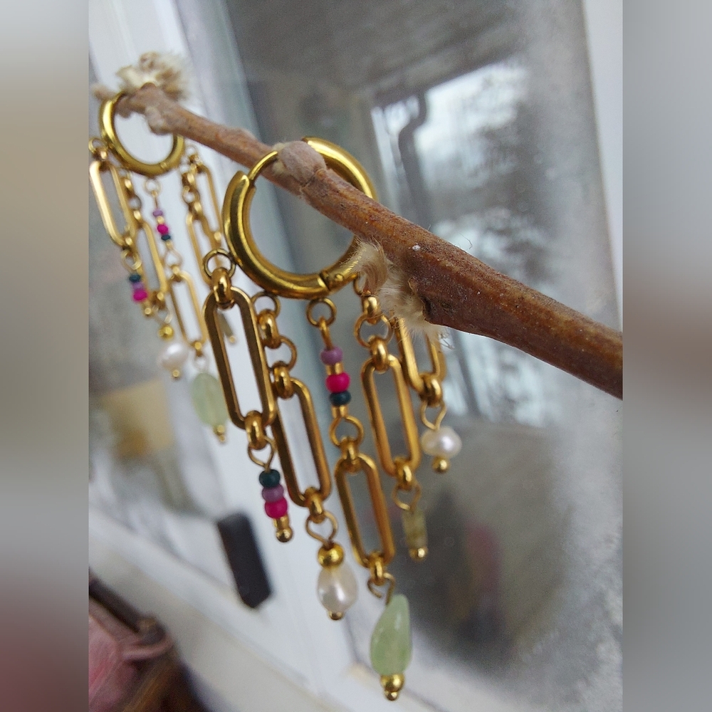 ( Sold Marketplace ) ✨️❤️WELLDUNN Canopia Gold Hoops – Statement Earrings❤️ ✨️